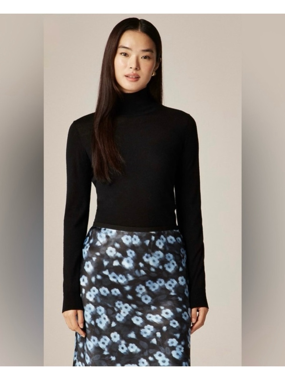 NWT J. Crew Carolyn Turtleneck Sweater Merino Wool Black
